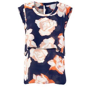 Cabi 5030 Navy Orange Blossom Top